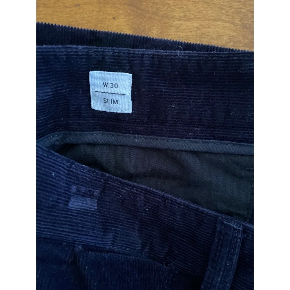 Norse Projects Aros Slim Corduroy Pant W30 L30 Navy Duca Visconti Italian Fabric